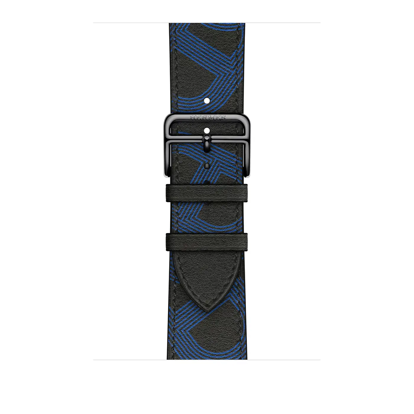 Apple Watch Hermès Series 7 GPS + Cellular 45mm Silver Stainless Steel Case (MKMG3) with Noir/Bleu Electrique Swift Leather (MKGA3)